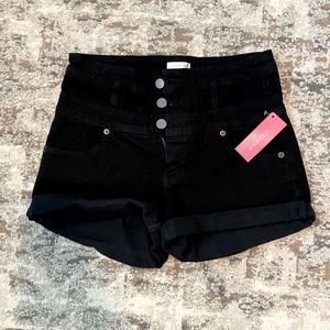Black Denim Shorts